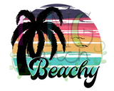 Palm Tree and Beach with Retro Background Bundle