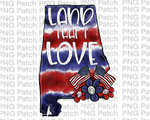 Land that I Love, Alabama, Red, White, Blue Tie Dye, Memorial Day PNG File, Fourth of July Sublimation Design, USA Flags