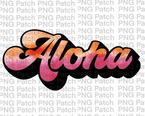 Aloha, Retro Design, Summer Vacation, Beach, Lake, River, Creek, Ocean