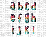 All Lower Case Colorful Summer Alpha Pack, Alphabet Pack PNG File, Alpha Pack Sublimation Design A-L