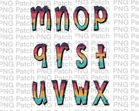 All Lower Case Colorful Summer Alpha Pack, Alphabet Pack PNG File, Alpha Pack Sublimation Design M-X