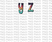 All Lower Case Colorful Summer Alpha Pack, Alphabet Pack PNG File, Alpha Pack Sublimation Design Y-Z