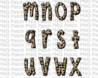 Leopard Print Alpha Pack, Alphabet Pack PNG File, Alpha Pack Sublimation Design M-X