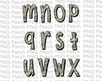 All Lower Case Scribble Stripe Alpha Pack, Alphabet Pack PNG File, Alpha Pack Sublimation Design M - X