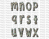 All Lower Case Scribble Stripe Alpha Pack, Alphabet Pack PNG File, Alpha Pack Sublimation Design M - X