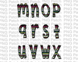 Serape Alpha Pack, Alphabet Pack PNG File, Alpha Pack Sublimation Design M-X