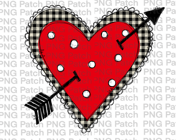 Leopard Love With Buffalo Plaid Heart PNG File Sublimation 