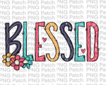 Blessed with Doodles, Colorful, Floral PNG File, Doodles Sublimation Design