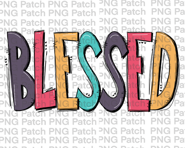 Blessed Grandma, Colorful, Mother's Day PNG File, Grandma Sublimation Design