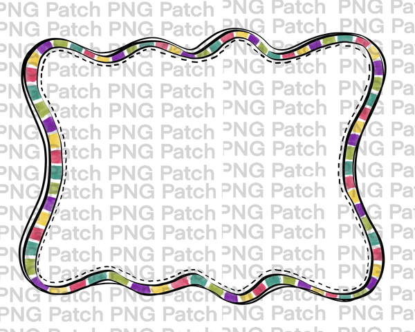 Bright Colorful Frame, Colorful PNG File, Frame Sublimation Design