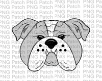 Bulldogs Face, Mascot PNG File, Team Sublimation Design