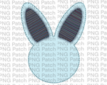 Floral Faux Appliqué Blue Bunny , Easter PNG File, Bunny Sublimation Design