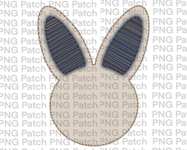 Floral Faux Appliqué Tan Bunny , Easter PNG File, Bunny Sublimation Design