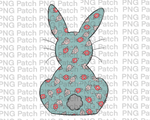 Shabby Chic Bunny with Flowers, Easter PNG File, Bunny Sublimation Design