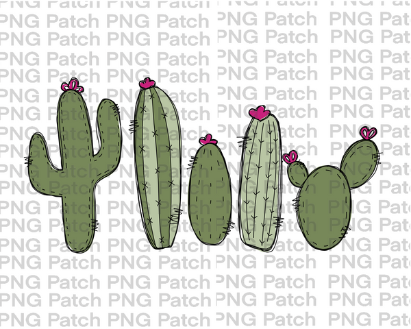 Cute Cactuses, Cactus Sublimation Design, Plant PNG File