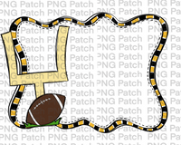 Football Black and Gold Frame, Sports PNG File, Football Sublimation Design