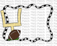 Football Black and White Frame, Sports PNG File, Football Sublimation Design