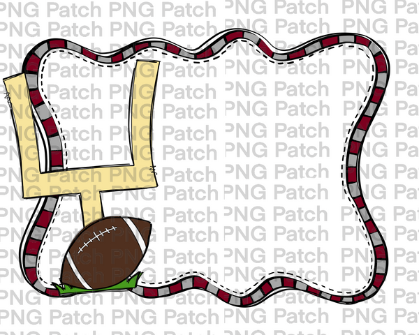 Football Burgundy and Silver Frame, Sports PNG File, Football Sublimation Design