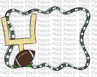 Football Green and White Frame, Sports PNG File, Football Sublimation Design