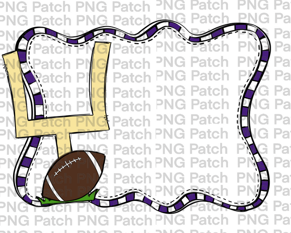 Football Purple and White Frame, Sports PNG File, Football Sublimation Design