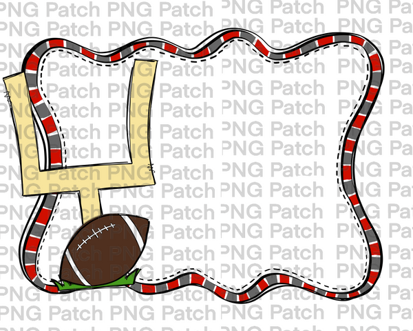 Football Red and Gray Frame, Sports PNG File, Football Sublimation Design