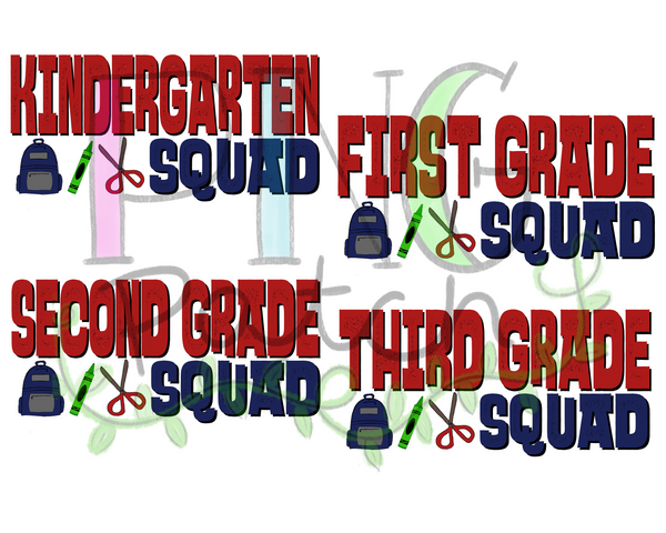 Boy Squad Bundle, Back To School PNG File, Student Sublimation Design