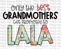 Only the best Grandmothers Get Promoted to Lala, Mother's Day PNG File, Grandma Sublimation Designs