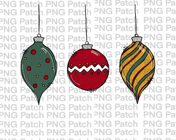 Cute Hanging Ornaments, Christmas PNG File, Holiday Sublimation Design