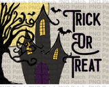 Haunted House Trick or Treat, Halloween Sublimation Design, Fall PNG File