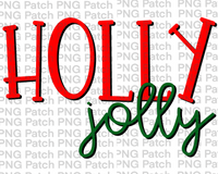 Holly Jolly, Christmas Colors, Christmas Sublimation Design, Holiday PNG File