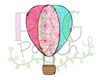 Hot Air Balloon, We Rise by Lifting Others, and without Words, Faux Applique