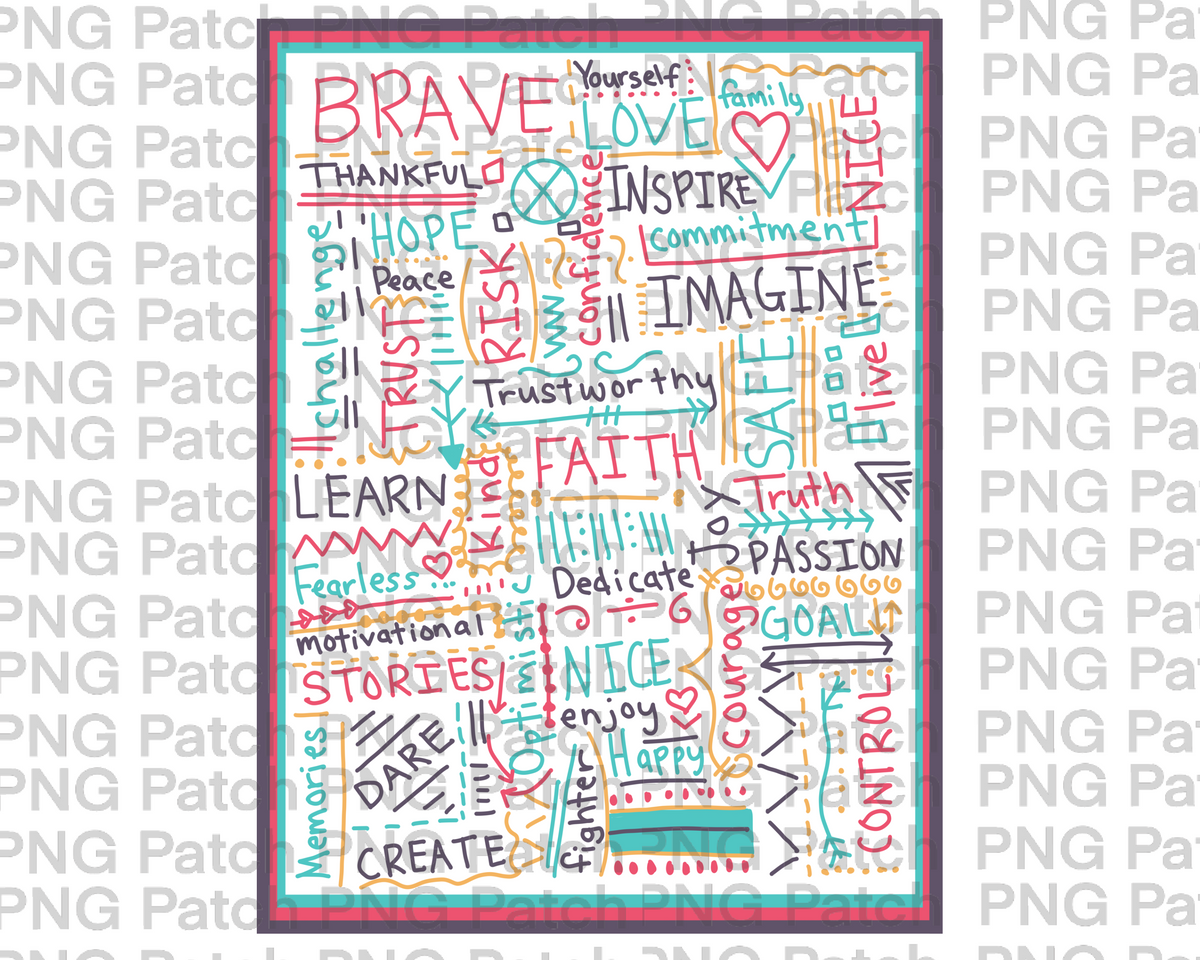 Colorful Inspirational Word. Inspirational Quotes Sublimation Design ...