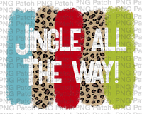 Jingle All the Way with Blue, Red, Green and Leopard Print Background, Christmas Sublimation Design, Holiday PNG File