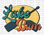 Lake Bum with Paddles, Neutral Colors, Lake Fun PNG File, Summer Sublimation Design