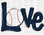 Navy Love with Baseball, Baseball PNG File, Diamond Dolls Sublimation Design