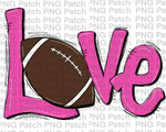 Pink Love with Football, Football PNG File, Cheerleader Sublimation Design