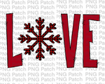 Love with Buffalo Plaid Snowflake , Christmas Sublimation Design, Holiday PNG File