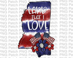 Land that I Love, Mississippi, Red, White, Blue Tie Dye, Memorial Day PNG File, Fourth of July Sublimation Design, USA Flags