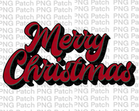 Red Retro Merry Christmas, Christmas Sublimation Design, Holiday PNG File