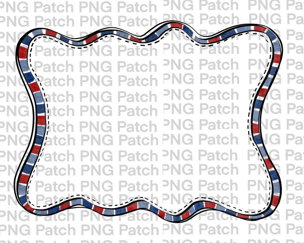 Red White & Blue Patriotic Frame, Summer Fun PNG File, Fourth of July Sublimation Design, USA