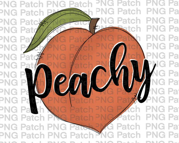 Peachy, Fruit PNG File, Peach Sublimation Design