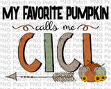 My Favorite Pumpkin Call Me Cici, Grandma PNG Files, Fall Sublimation Design