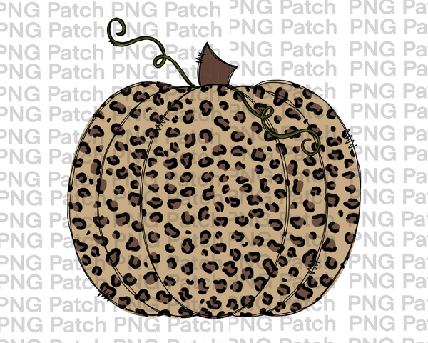 Leopard Print Pumpkin, Halloween PNG File, Pumpkin Sublimation Design