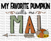 My Favorite Pumpkin Calls Me Mai, Grandma PNG Files, Fall Sublimation Design