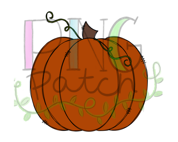 Burnt Orange Pumpkin, Fall PNG File, Pumpkin Sublimation Design