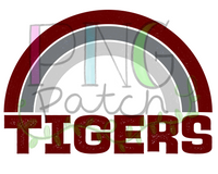 Tigers Maroon and White Rainbow, Football and Cheerleading PNG File and Sublimation Design