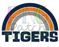 Tigers Orange and blue Rainbow, Football and Cheerleading PNG File and Sublimation Design