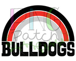 Bulldogs Red and Black Rainbow, Football and Cheerleading PNG File and Sublimation Design