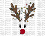 Boy Reindeer with Lights, Christmas PNG Files, Holiday Sublimation Design