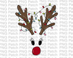 Girl Reindeer with Lights, Christmas PNG Files, Holiday Sublimation Design